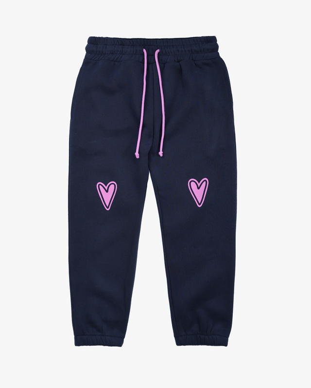 The Girl Club Girls Pants Navy Heart Track Pants