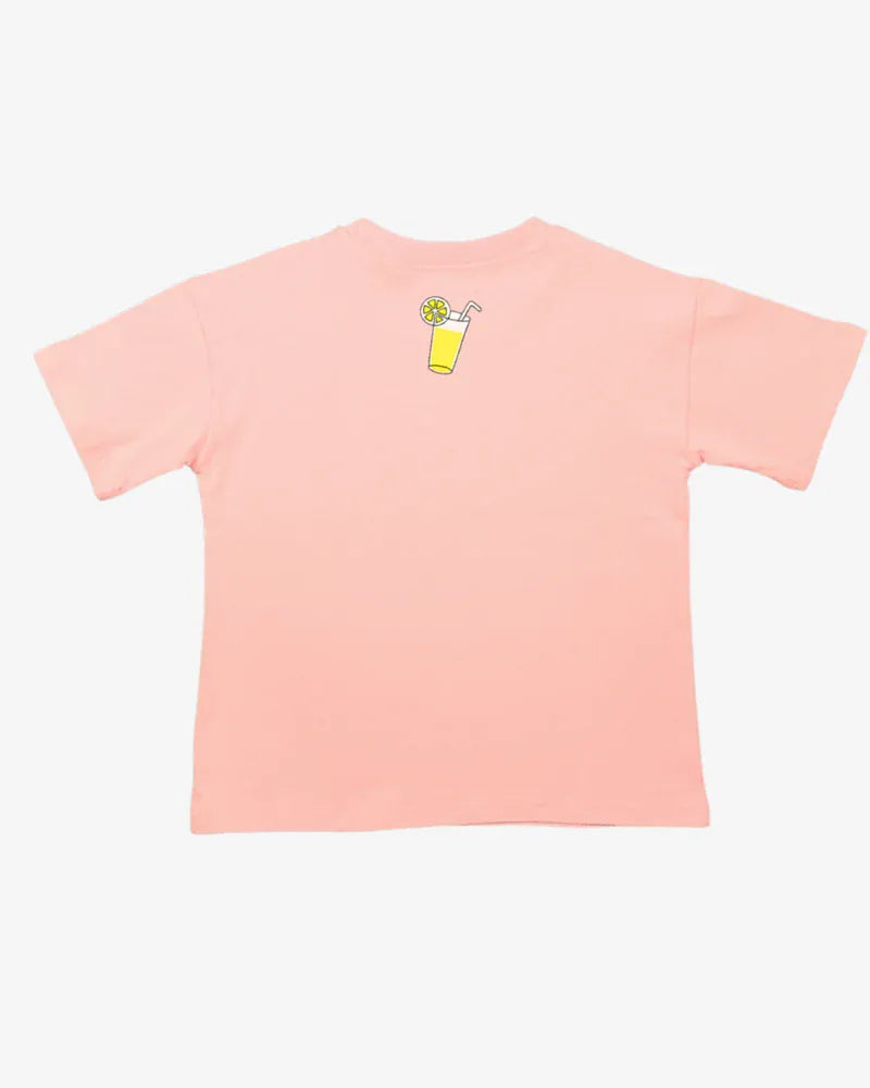 Pink Lemonade Tee for girls by The Girl Club, casual pink top with lemonade graphic, perfect for trendy kids' fashion.