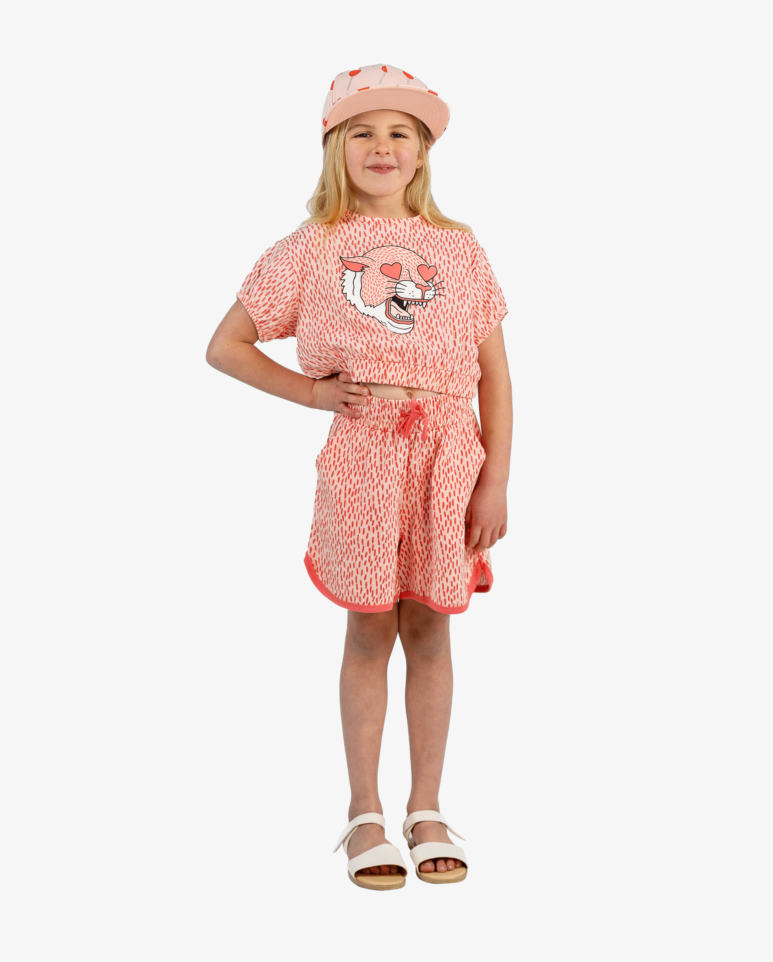 The Girl Club Shorts Coral Lollipop Muslin Shorts