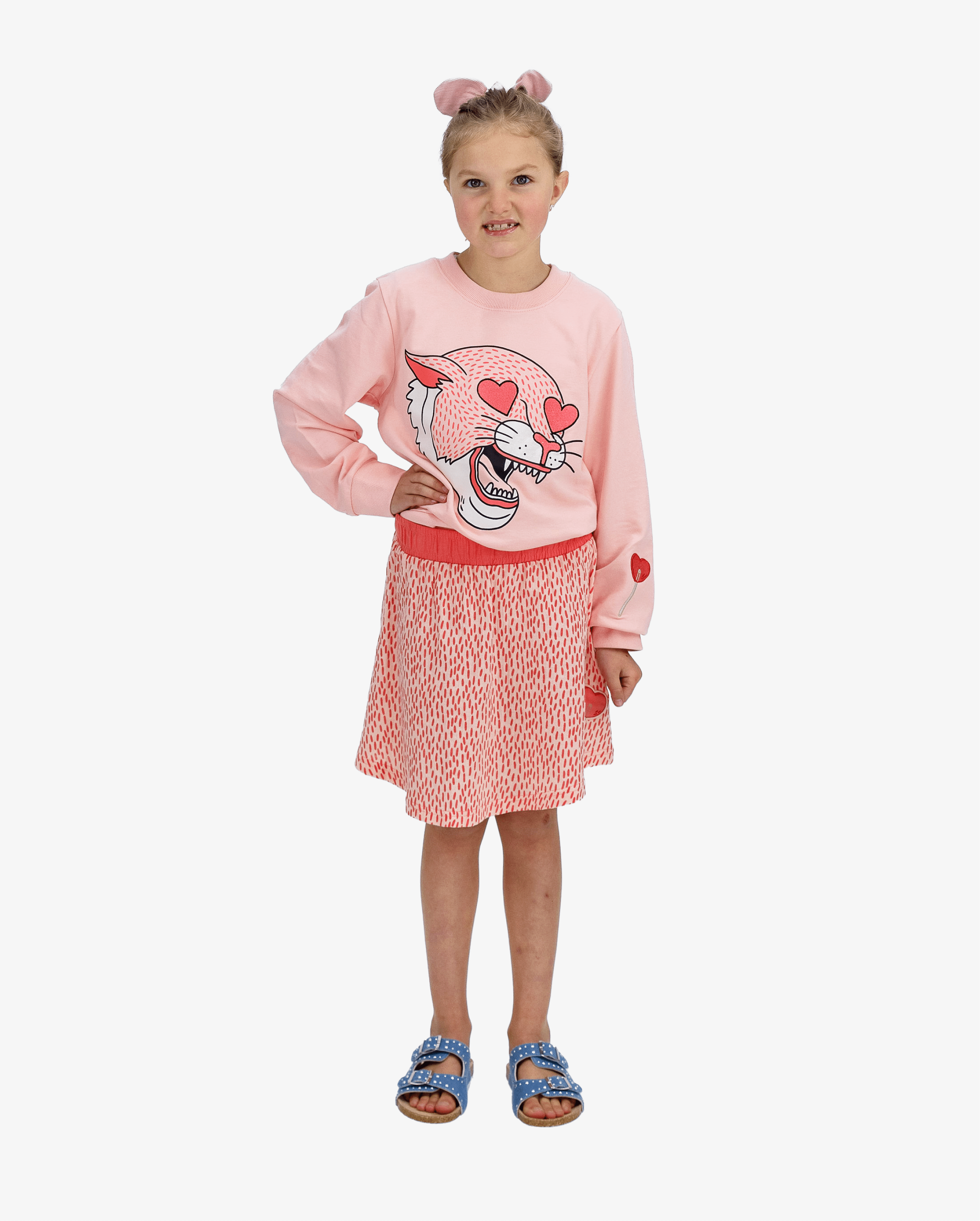 The Girl Club Skirts Coral Lollipop Muslin Skirt