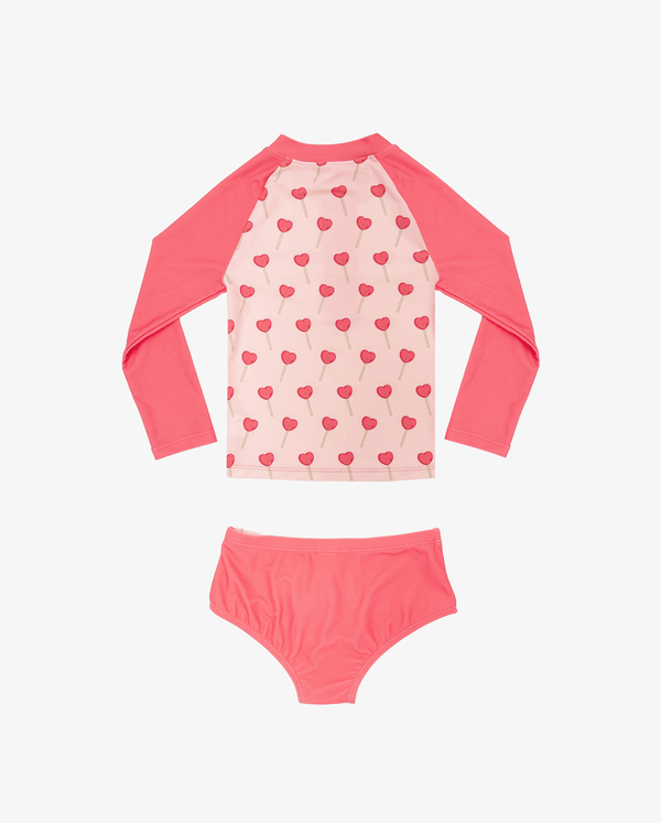 The Girl Club Swim Lollipop Long Sleeve Rash Shirt Set