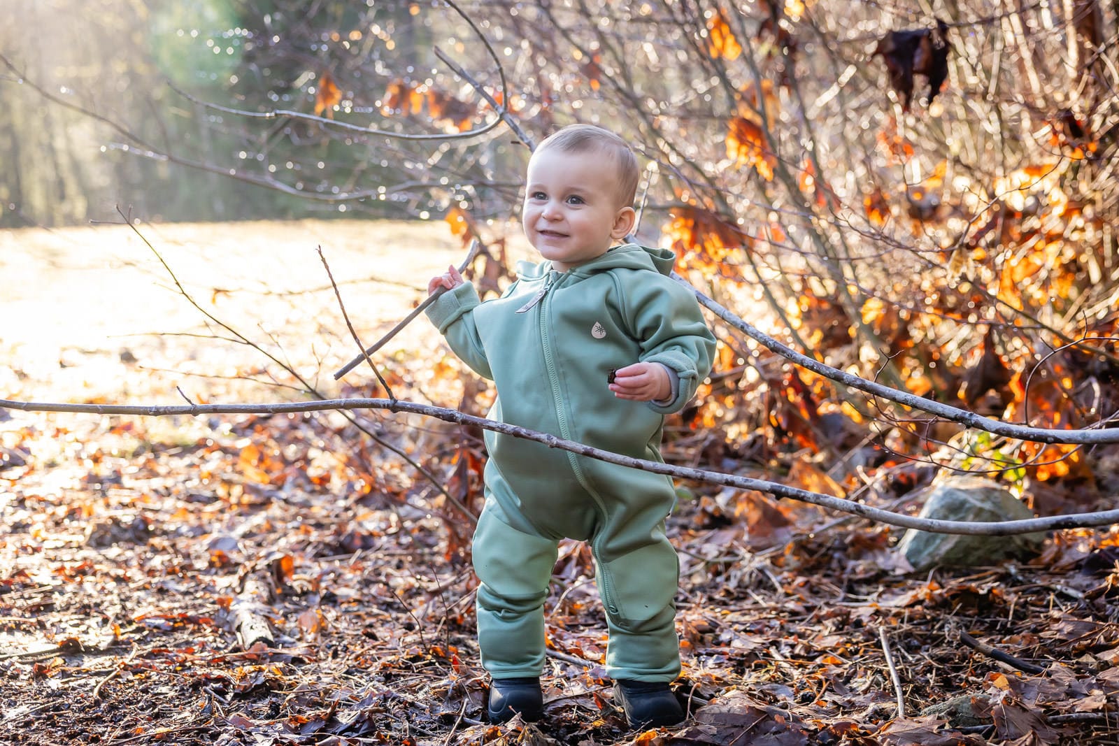 Therm Boys All In Ones All-Weather Fleece Onesie - Forest Moss