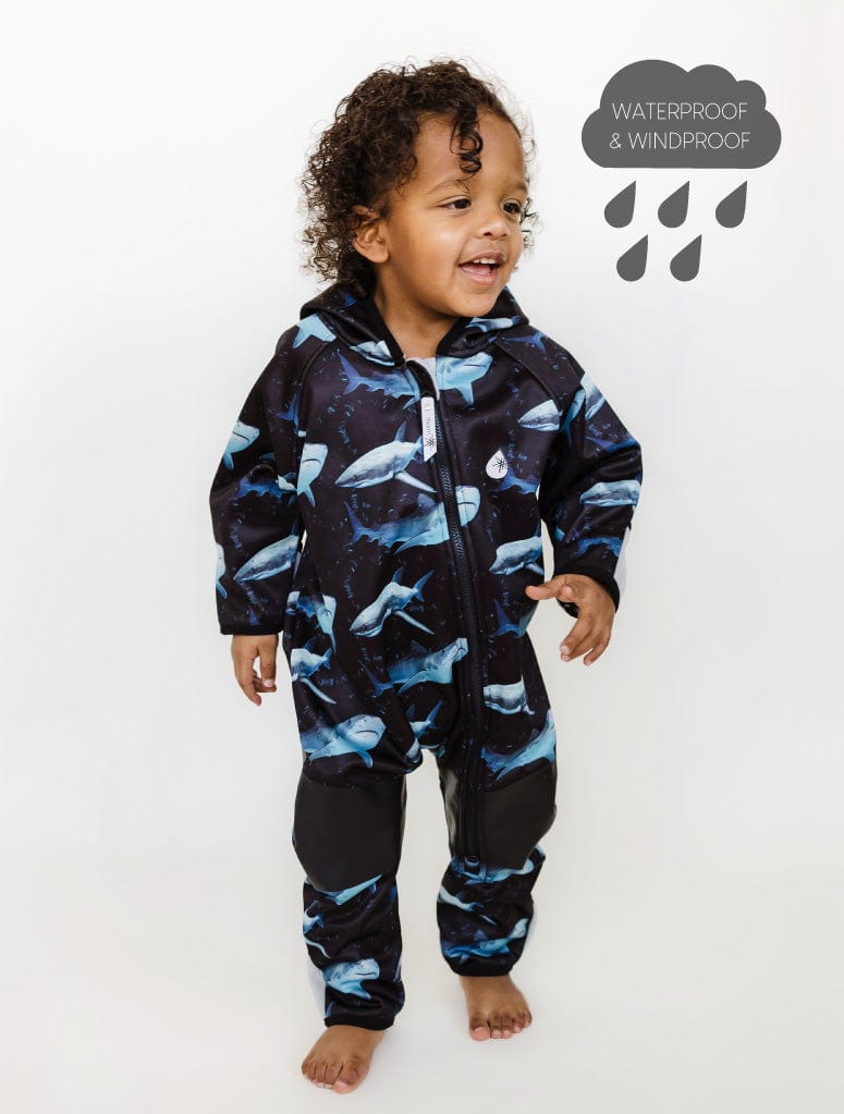 Therm Boys All In Ones All-Weather Fleece Onesie - Shark