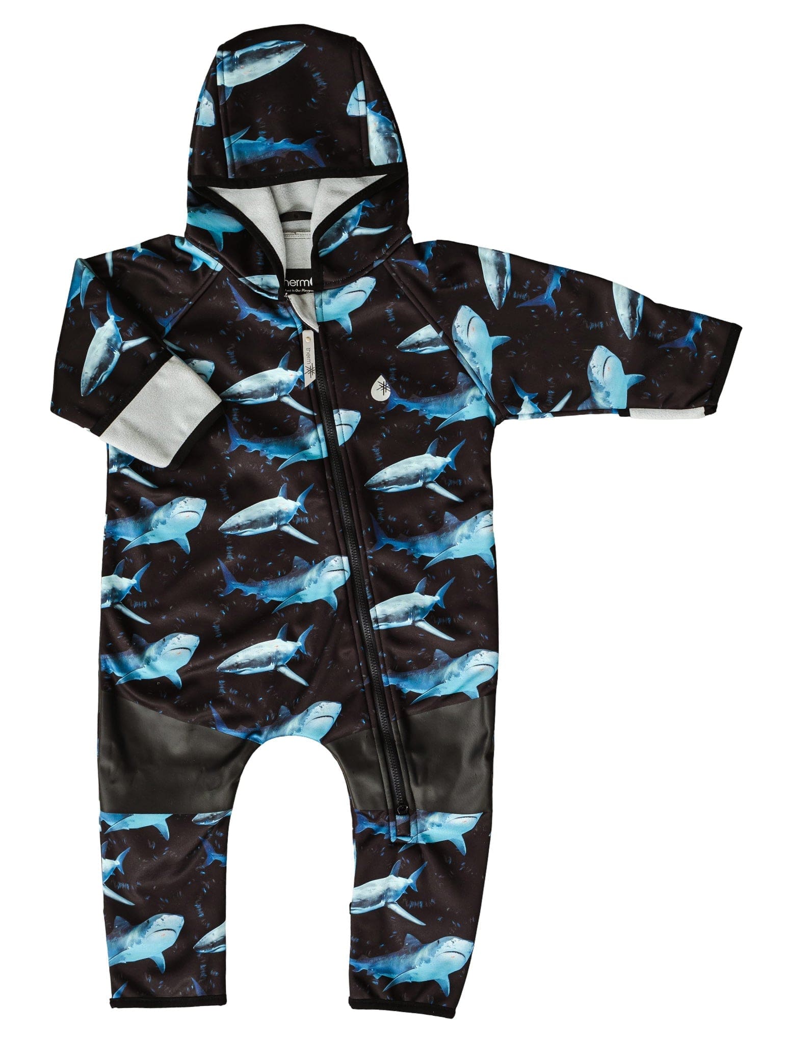 Therm Boys All In Ones All-Weather Fleece Onesie - Shark