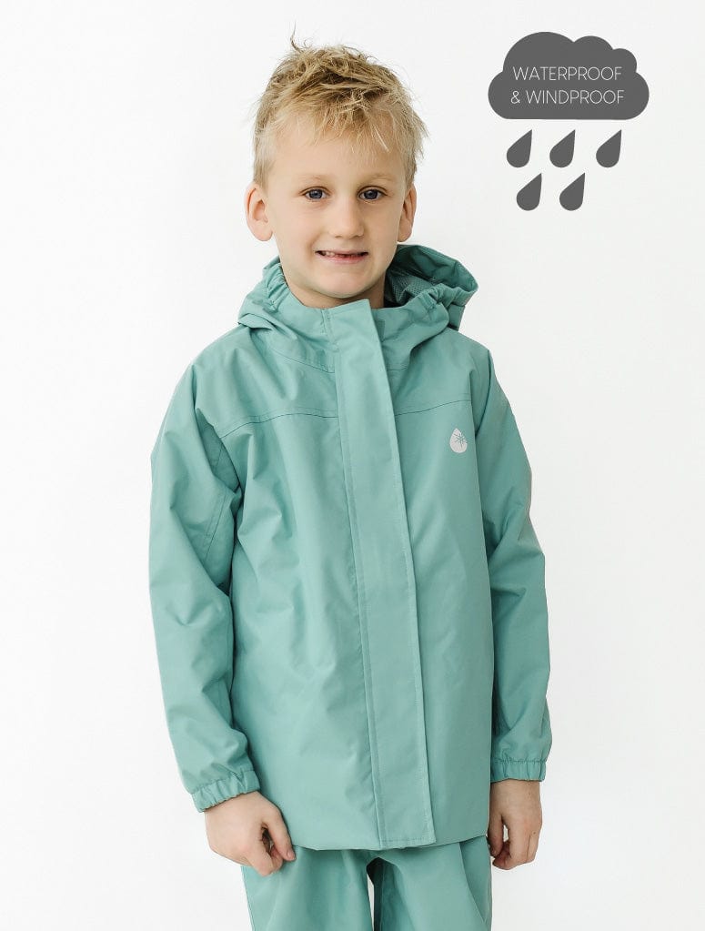 Therm Boys Jacket SplashMagic Rainshell - Seafoam | Insect Explorer