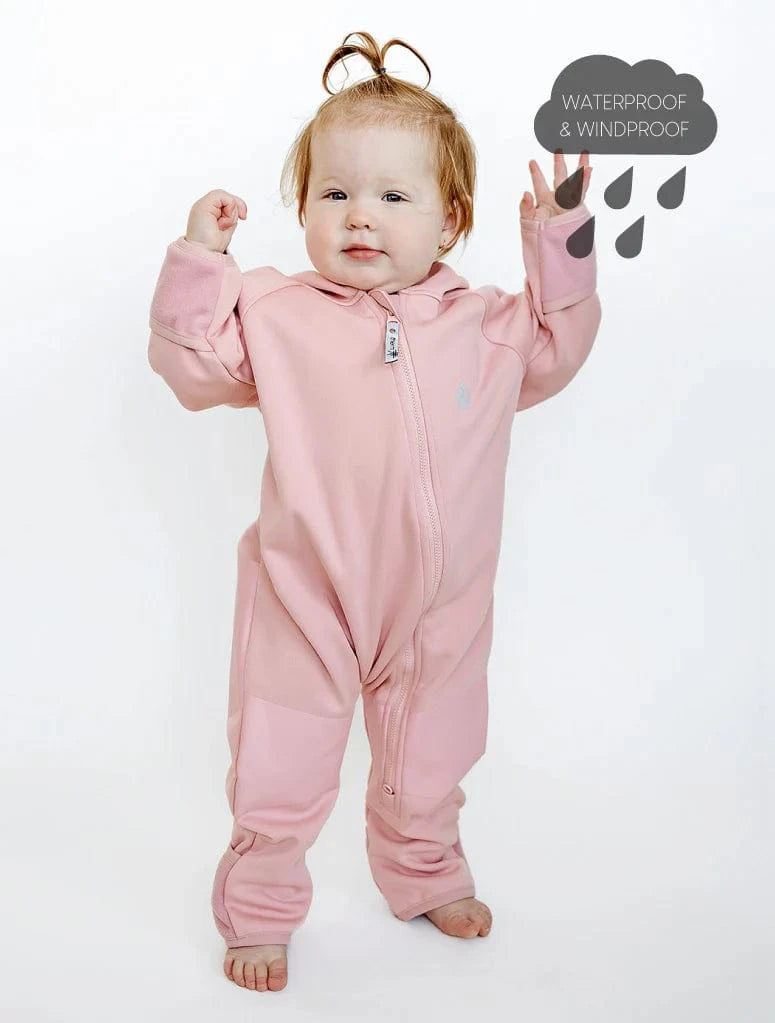 Therm Girls All In One All-Weather Fleece Onesie - Dusky Pink