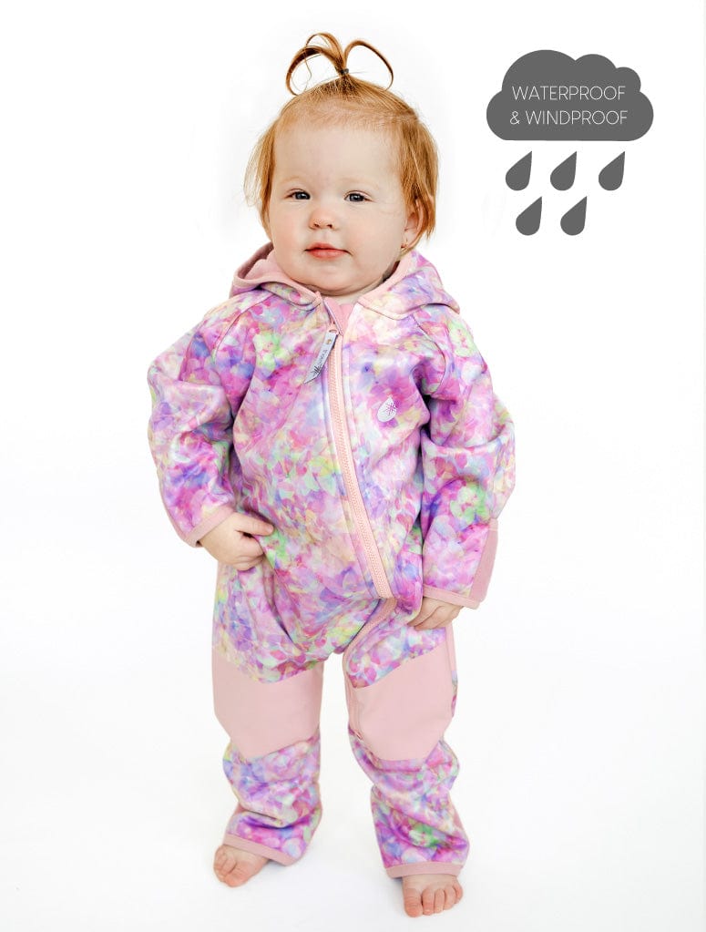 Therm Girls All In One All-Weather Fleece Onesie - Pretty Petals