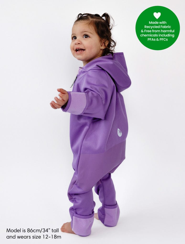 Therm Girls All In One All-Weather Fleece Onesie - Violet