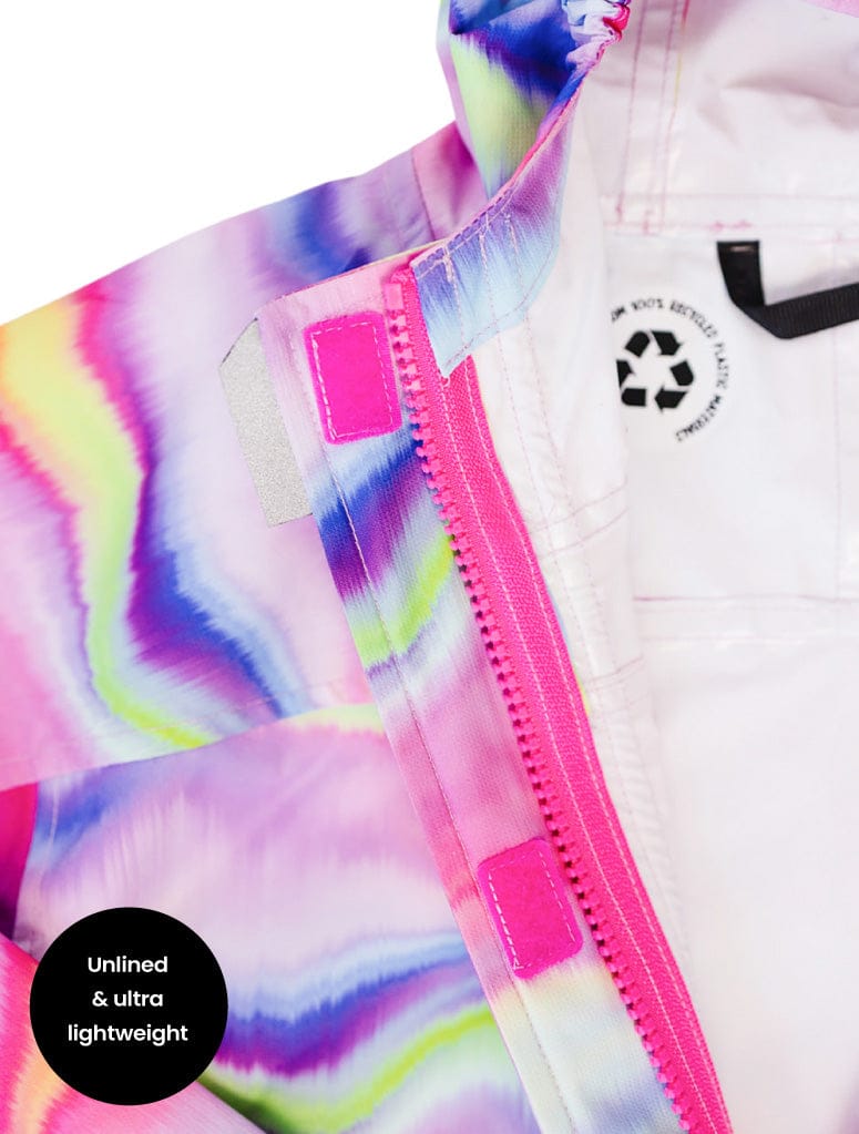 Therm Girls Jacket 10K Packaway Rainshell - Rainbow Wave