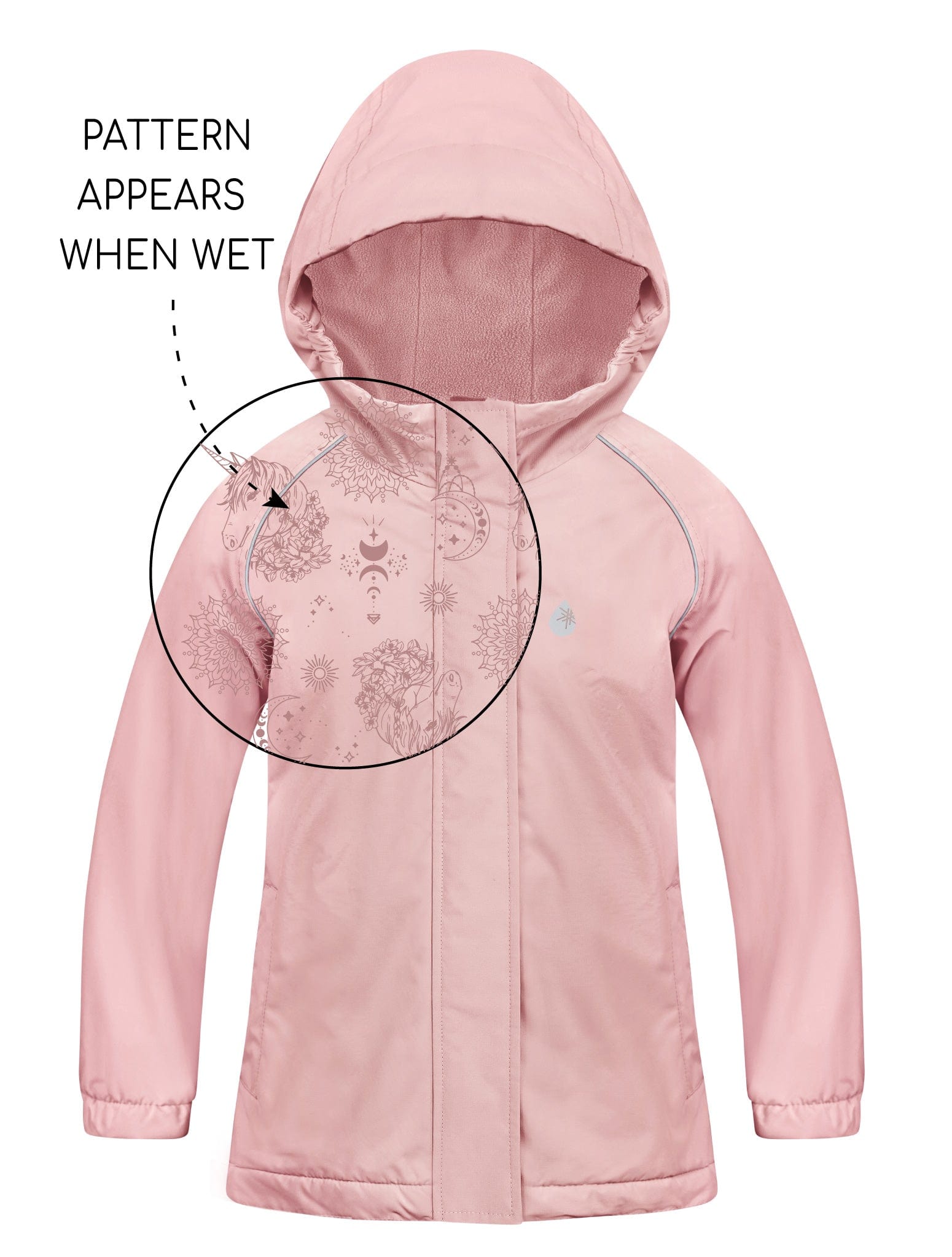 Therm Girls Jacket SplashMagic Storm Jacket - Dusky Pink | Celestial Unicorn