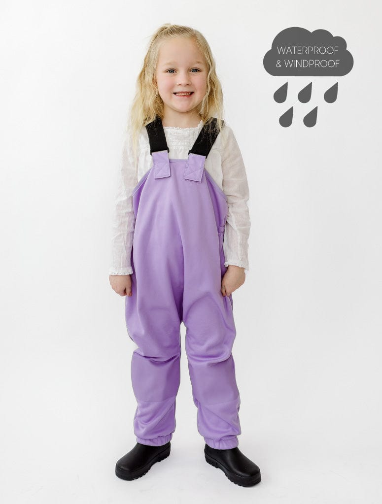 Therm Girls Pants All-Weather Fleece Overalls - Periwinkle