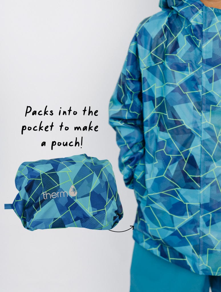 Therm Unisex Jacket 10K Packaway Rainshell - Geo Tech
