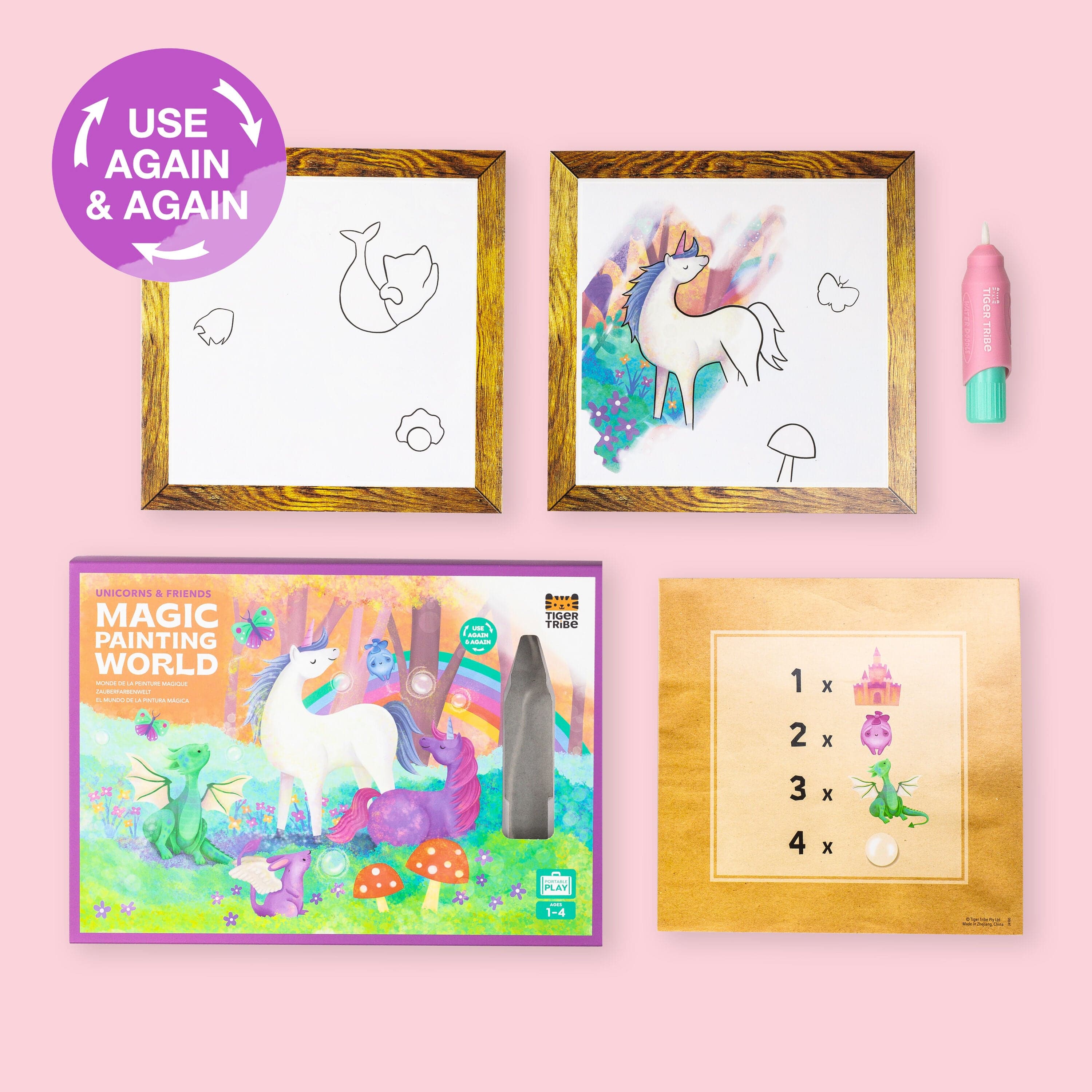 Tiger Tribe Gift Stationery Magic Painting World - Unicorns & Friends