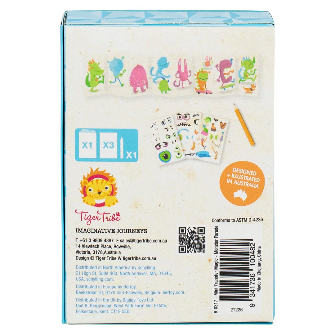 Tiger Tribe Gift Stationery Mini Transfer Magic - Monster Parade