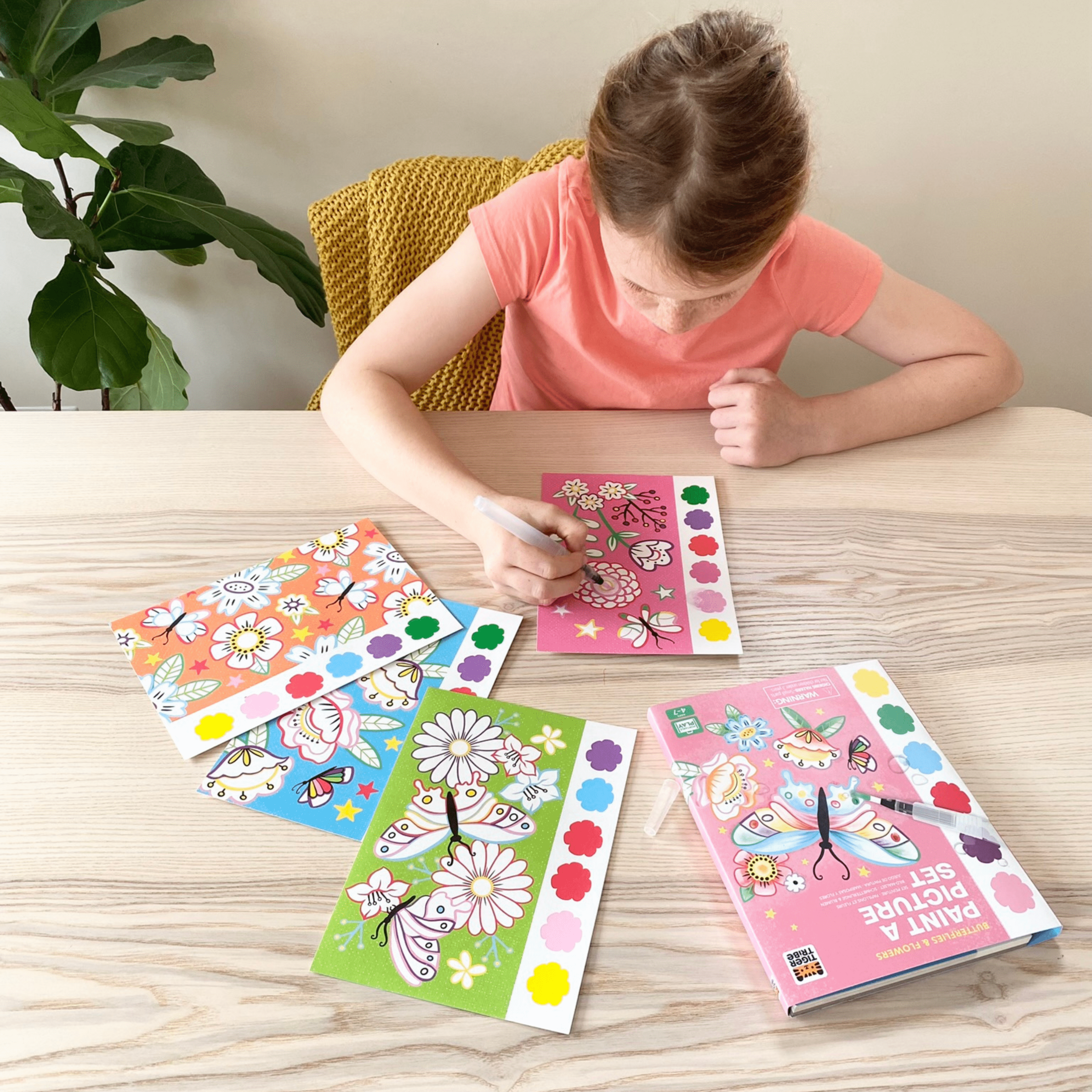 Tiger Tribe Gift Stationery Paint A Picture Set - Butterflies & Flowers