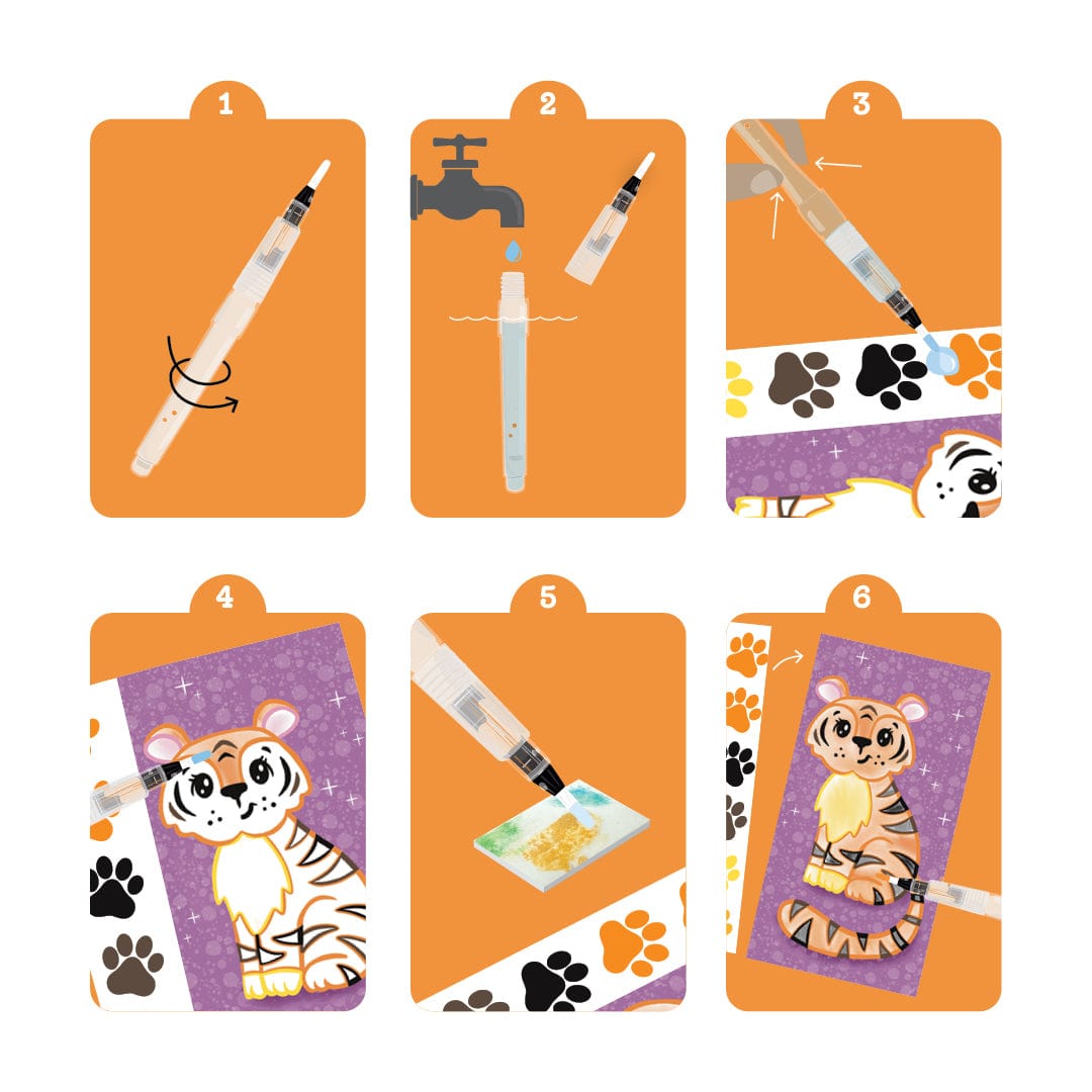 Tiger Tribe Gift Stationery Paint A Picture Set - Wild Animals