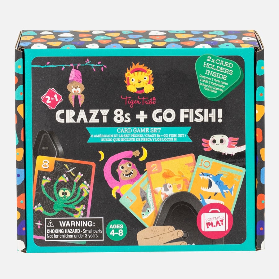 Tiger Tribe Toys Crazy 8s + Go Fish! - Card Game Set