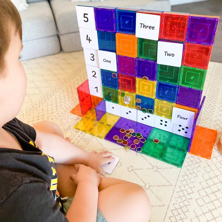 TileTek Toys TileTek - 40 Piece Magnetic Tile Toppers - Numbers