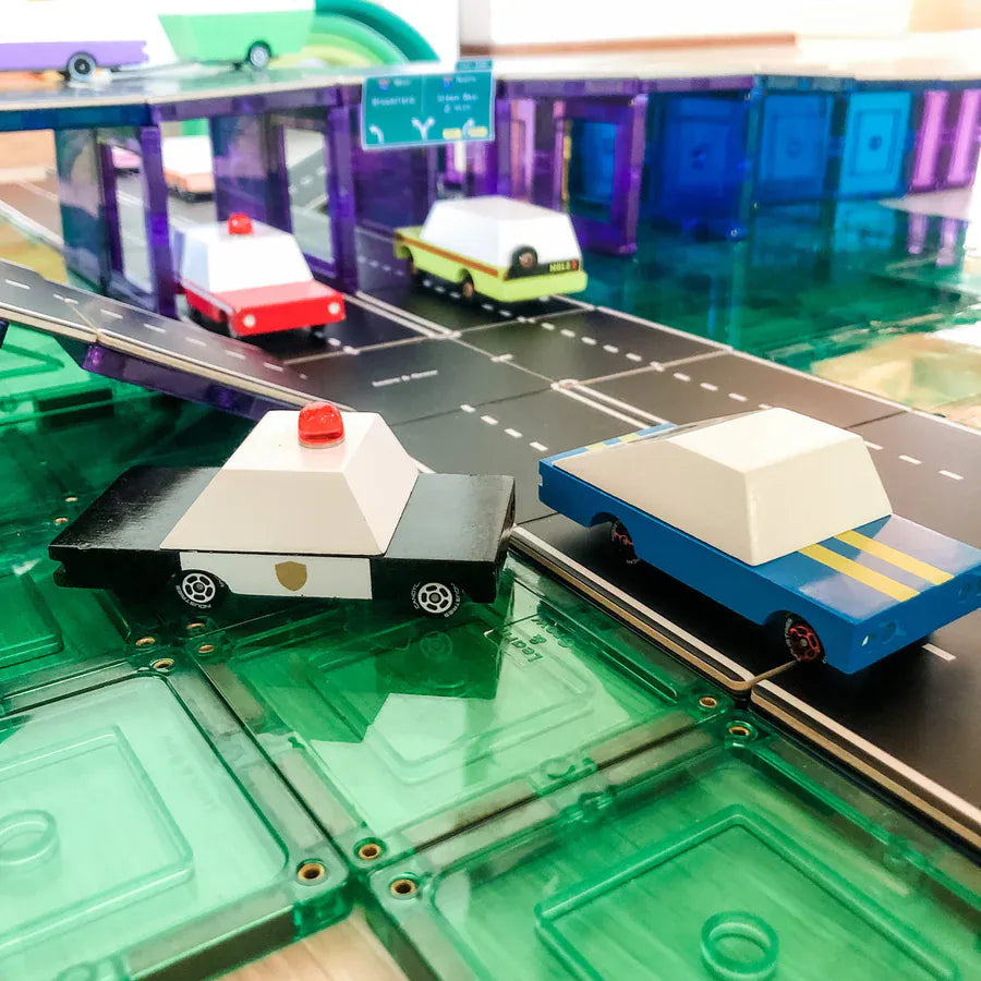TileTek Toys TileTek - 40 Piece Magnetic Tile Toppers - Roads