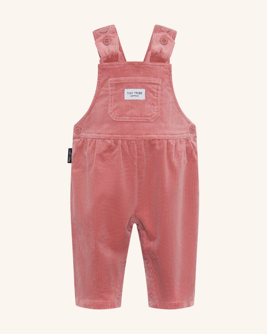 Tiny Tribe Boys All In Ones Dusty Pink Corduroy Dungaree Overall