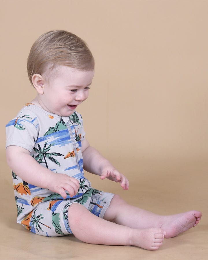 Tiny Tribe Boys All In Ones Island Getaway Zip Romper