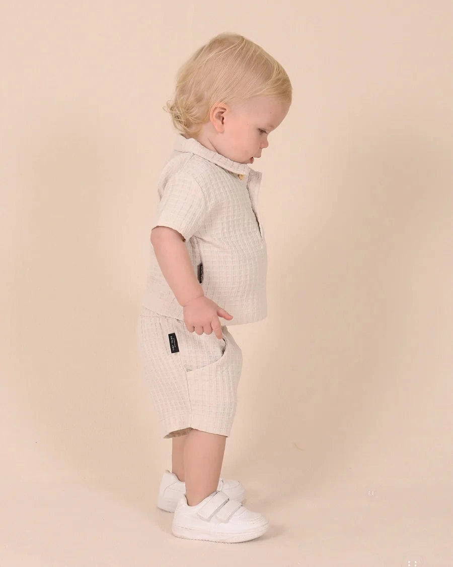 Tiny Tribe Boys Bottoms 3-6M Infant Waffle Short
