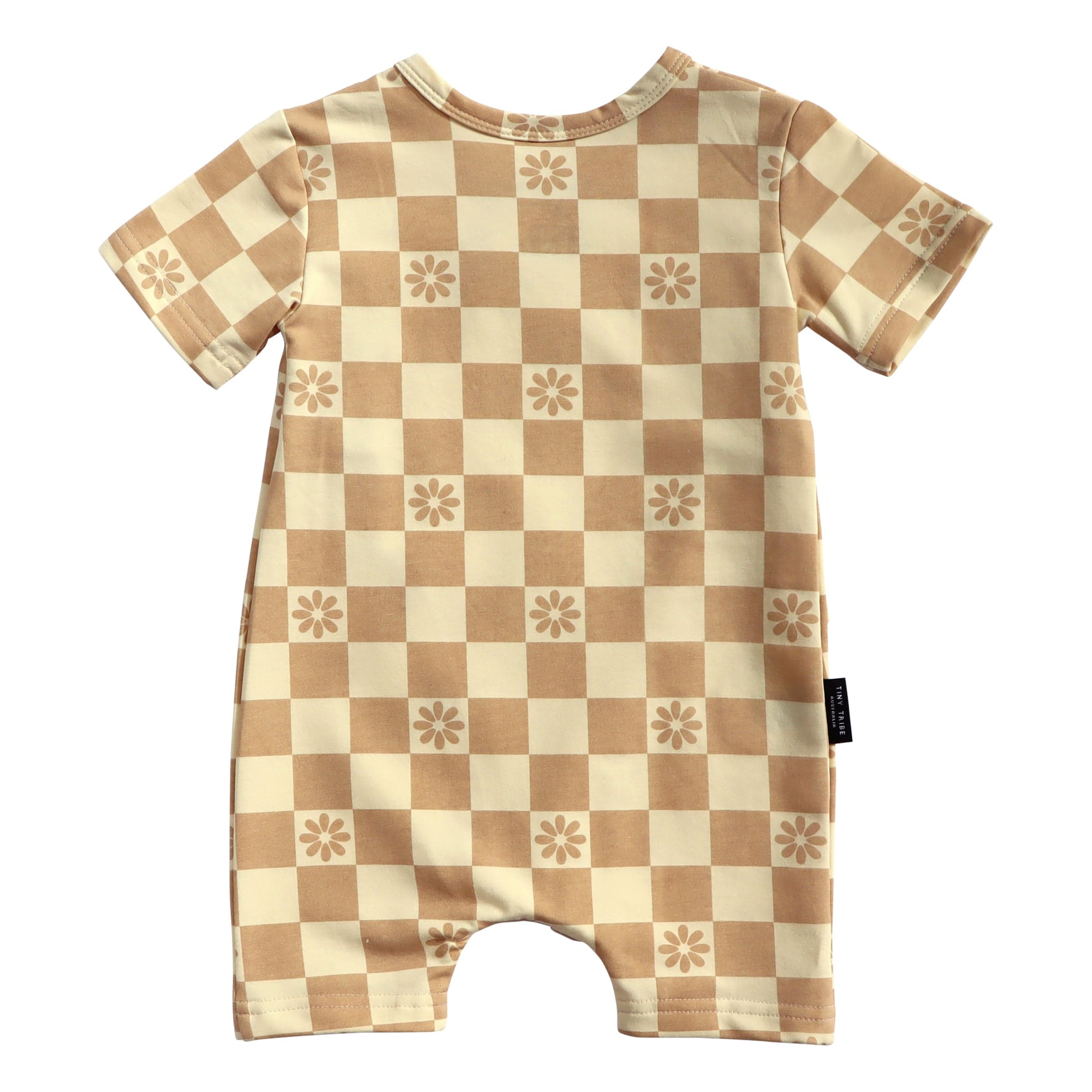 Tiny Tribe Girls All In One Daisy Check Cross Over Romper