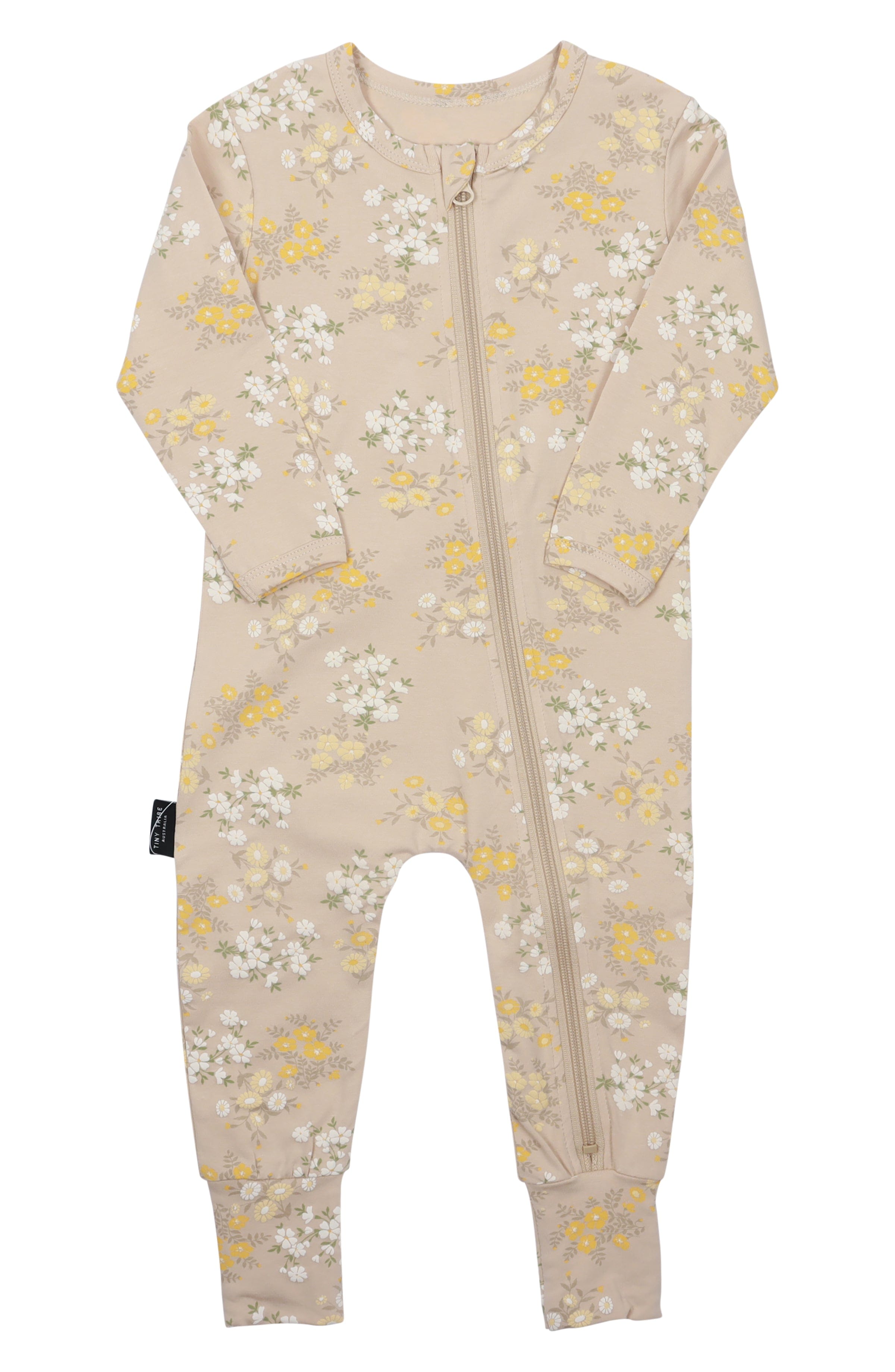 Tiny Tribe Girls All In One Floral Garden Zip Romper w/ Feet