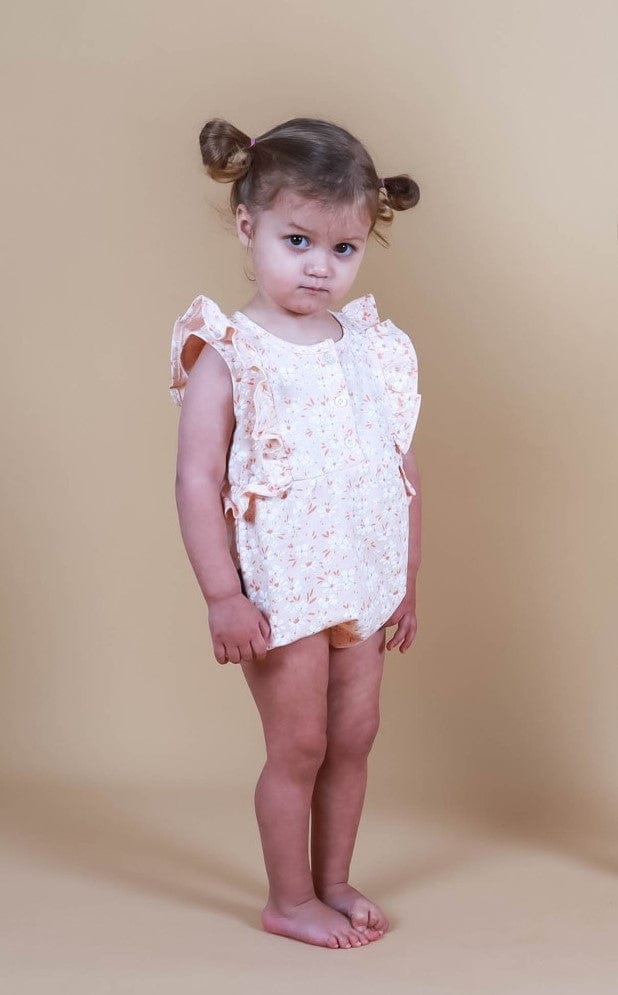 Tiny Tribe Girls All In One Petite Floral Frill Snapsuit