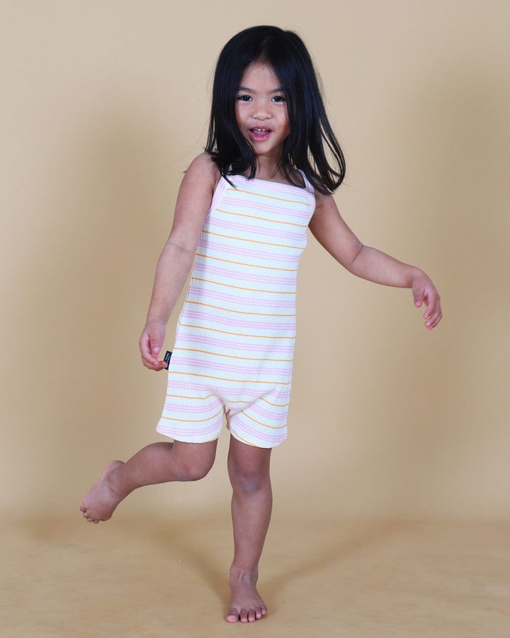 Tiny Tribe Girls Dress Sorbet Stripe Rib Playsuit