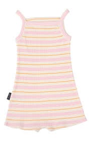 Tiny Tribe Girls Dress Sorbet Stripe Rib Playsuit