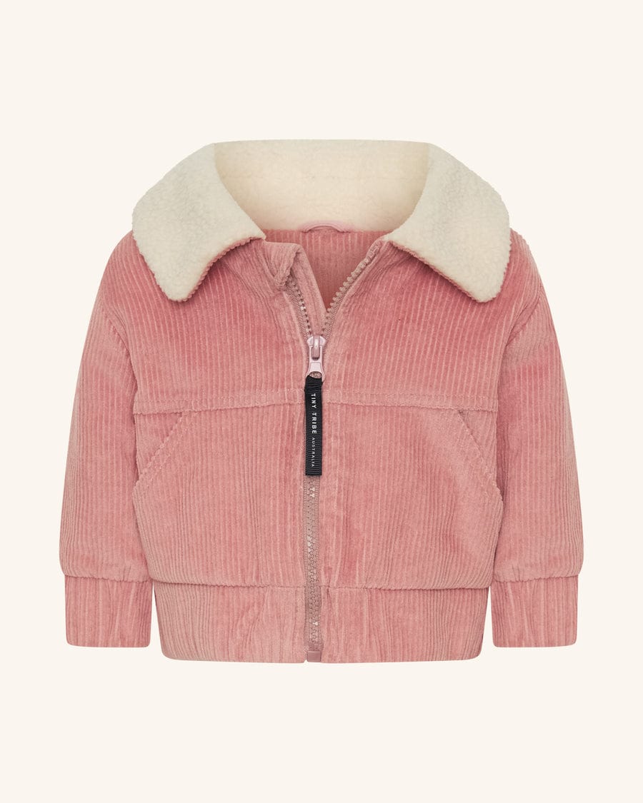 Tiny Tribe Girls Jacket 3-6M Corduroy Sherpa Jacket