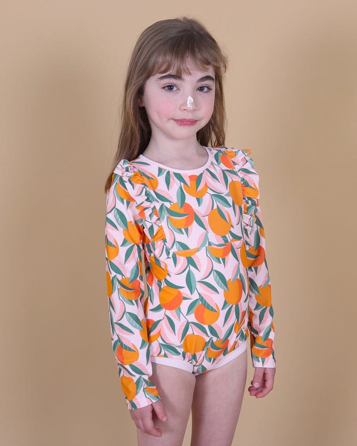 Tiny Tribe Girls Swimwear Orange Grove Frill Swim