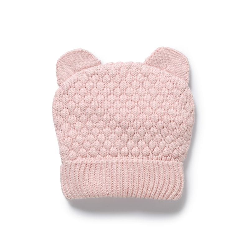 Wilson & Frenchy Accessories Hats 0-3M Marshmellow Organic Knitted Bear Hat