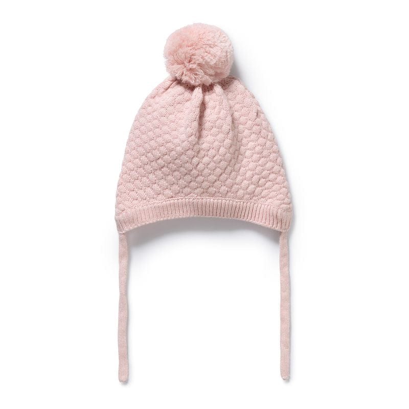 Wilson & Frenchy Accessories Hats 0-3M Marshmellow Organic Knitted Bubble Bonnet