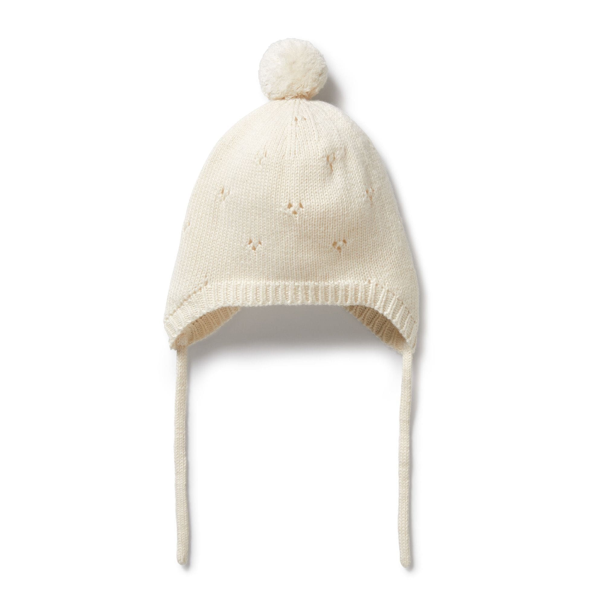 Wilson & Frenchy Accessories Hats Ecru Knitted Pointelle Bonnet