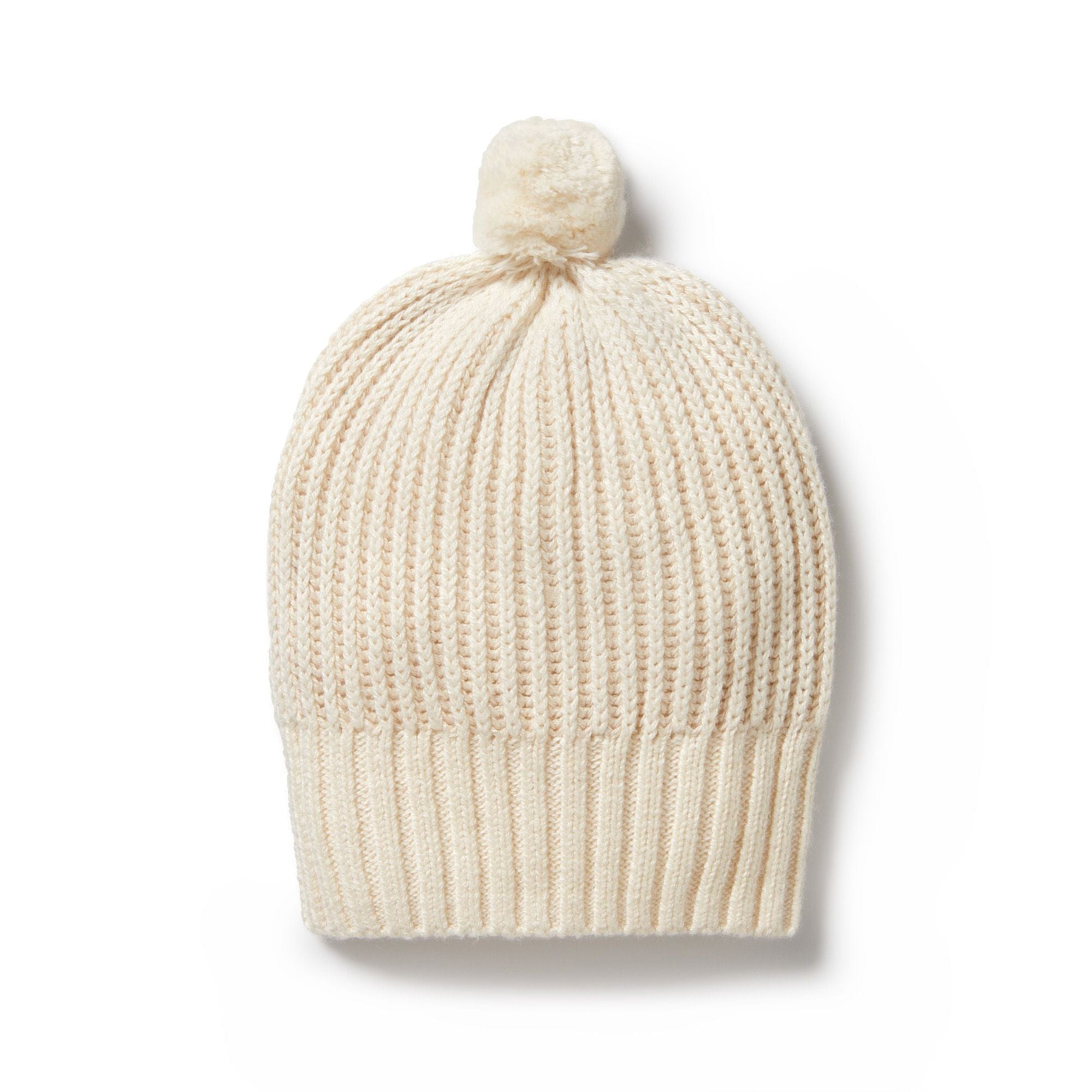 Wilson & Frenchy Accessories Hats Ecru Knitted Ribbed Hat