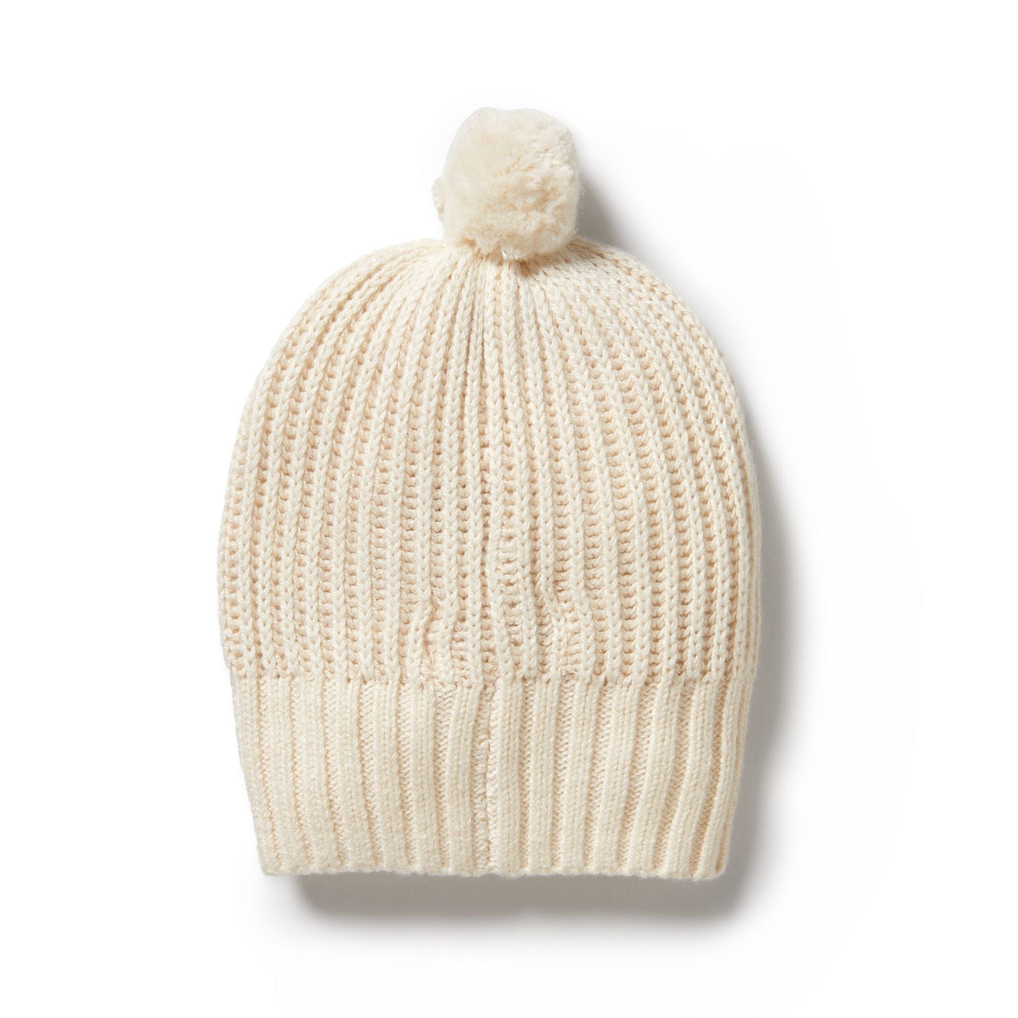 Wilson & Frenchy Accessories Hats Ecru Knitted Ribbed Hat