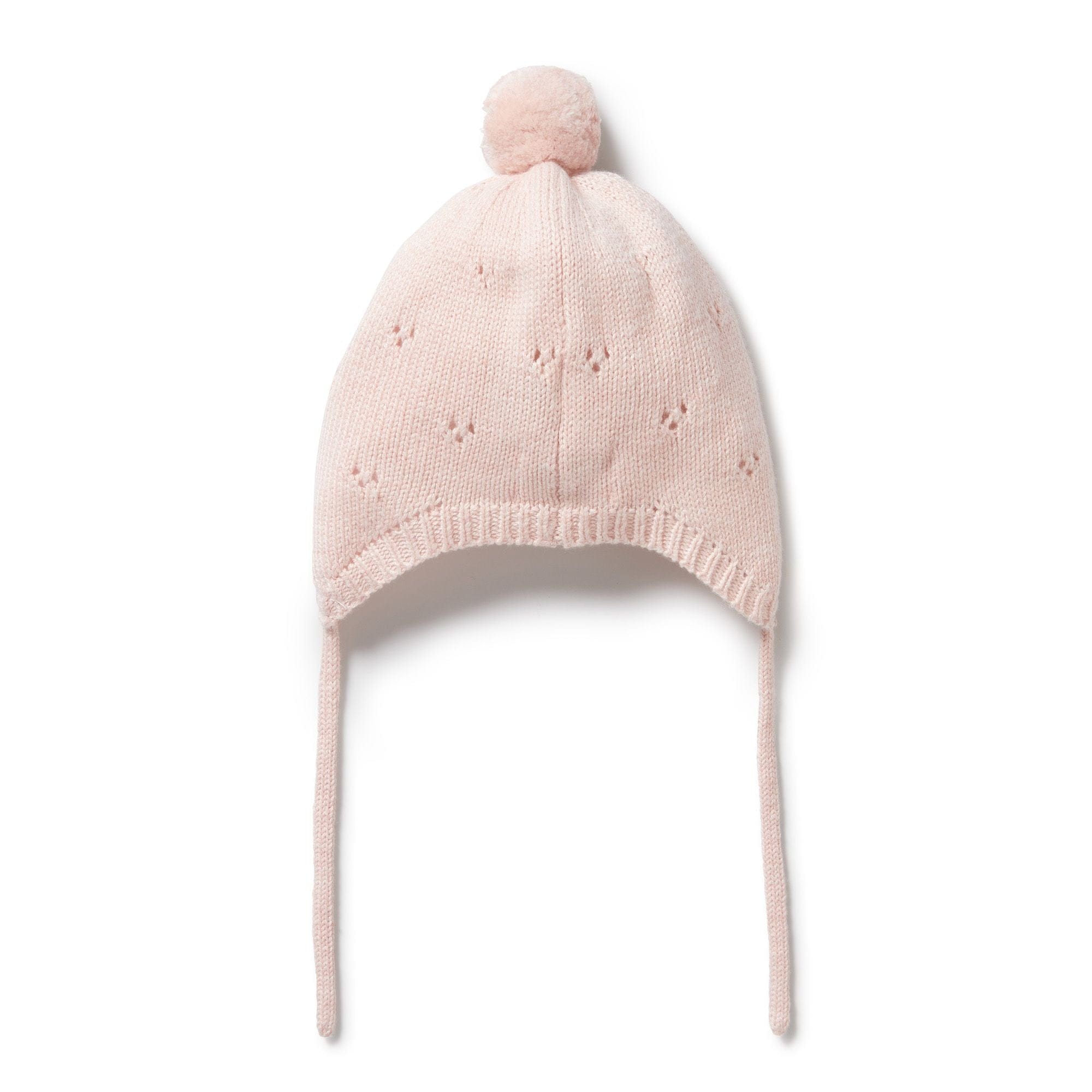 Wilson & Frenchy Accessories Hats Pink Knitted Pointelle Bonnet