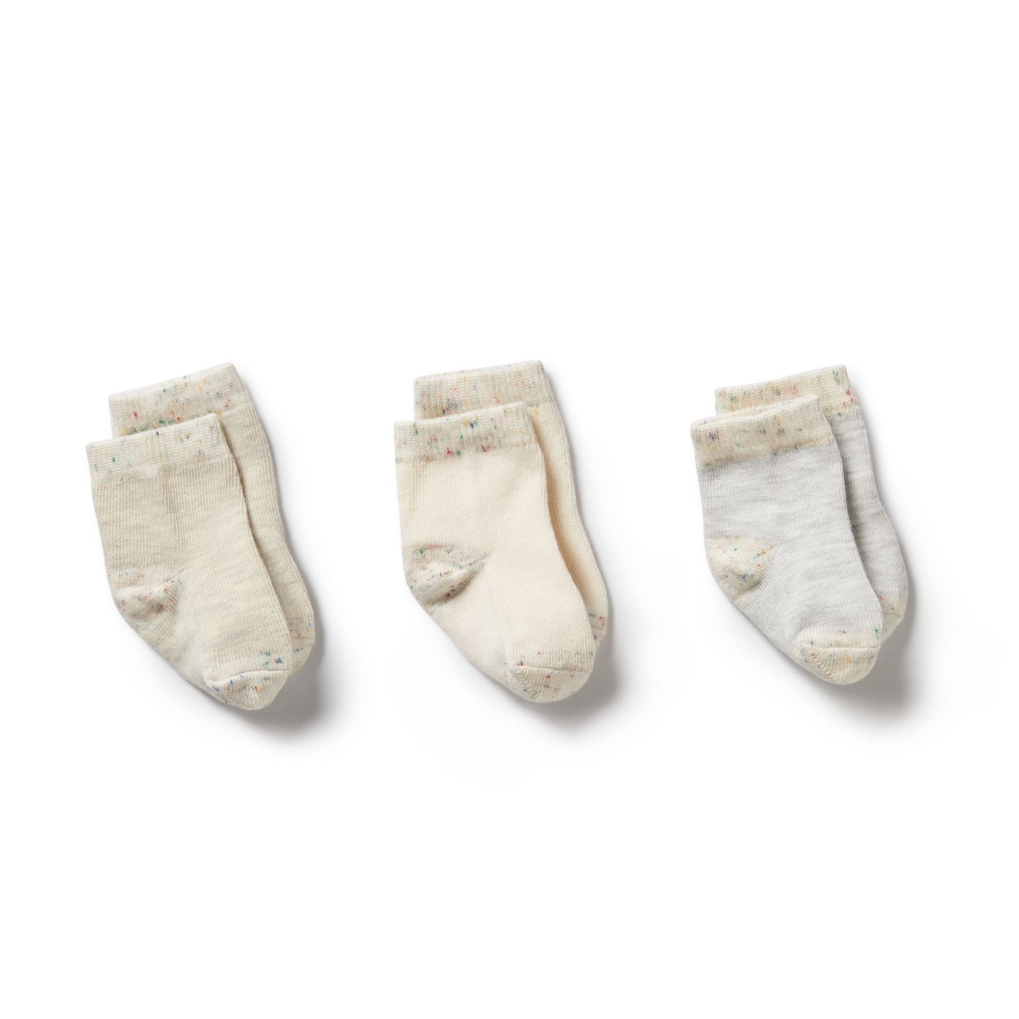 Wilson & Frenchy Accessory Socks Cream/Oatmeal/Grey Cloud / 0-3M Organic 3 Pack Baby Socks