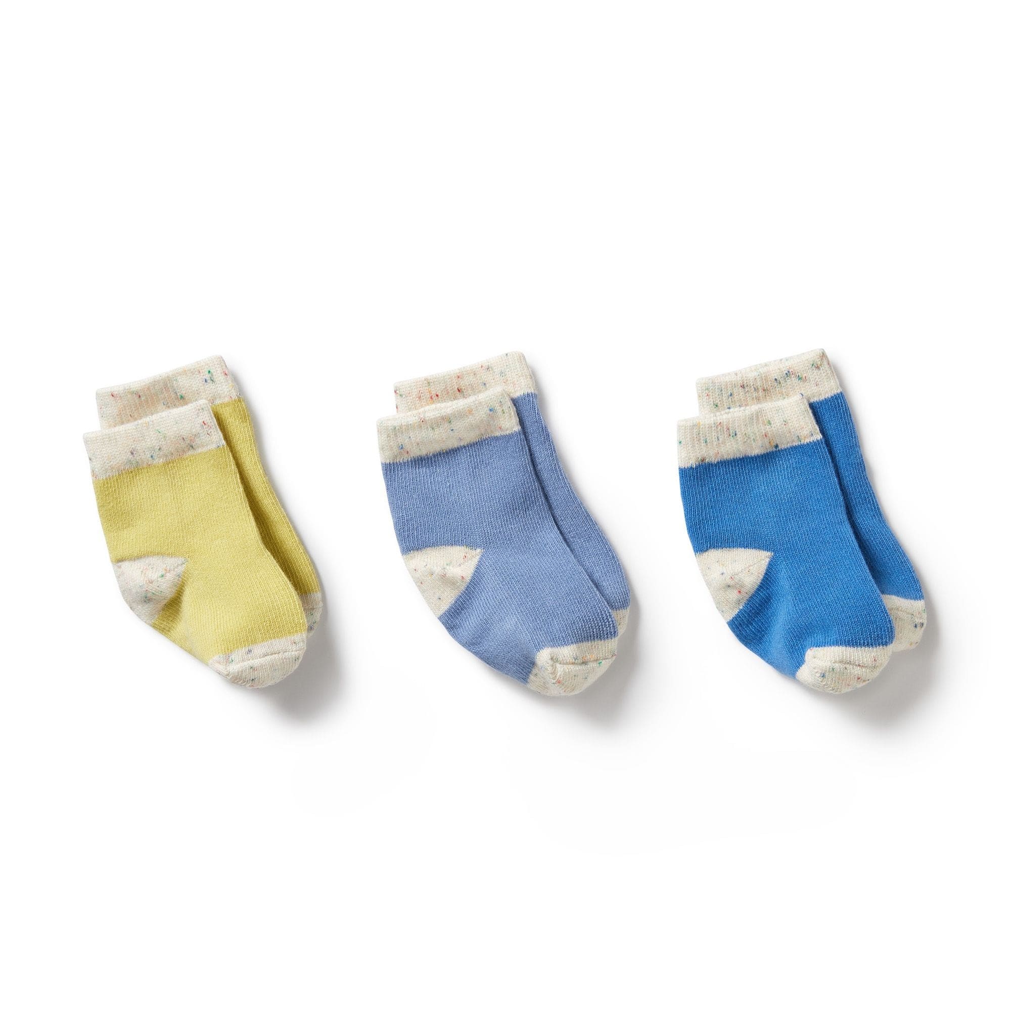 Wilson & Frenchy Accessory Socks Endive/Bluebell/Blue / 0-3M Organic 3 Pack Baby Socks