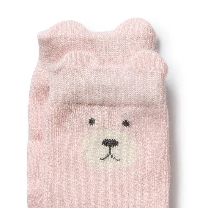 Set of four girls' organic baby socks by Wilson & Frenchy, soft and comfortable accessory socks for infants.