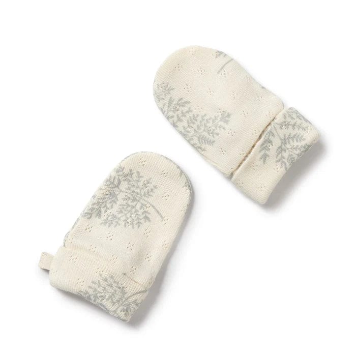 Wilson & Frenchy Baby Accessory Forever Ferns Organic Pointelle Mittens