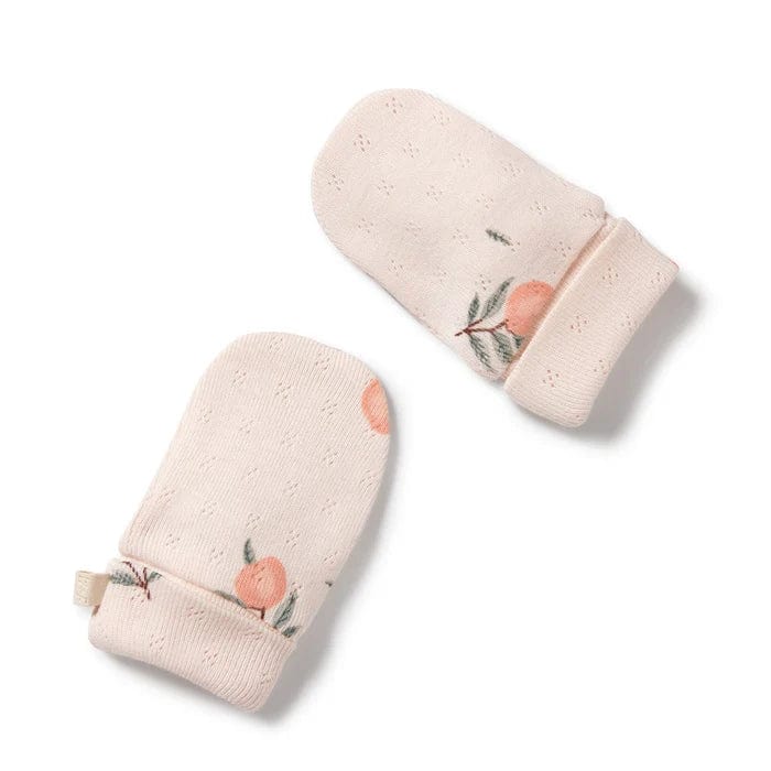 Wilson & Frenchy Baby Accessory Peaches Organic Pointelle Mittens