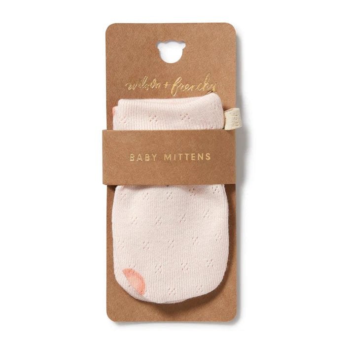 Wilson & Frenchy Baby Accessory Peaches Organic Pointelle Mittens