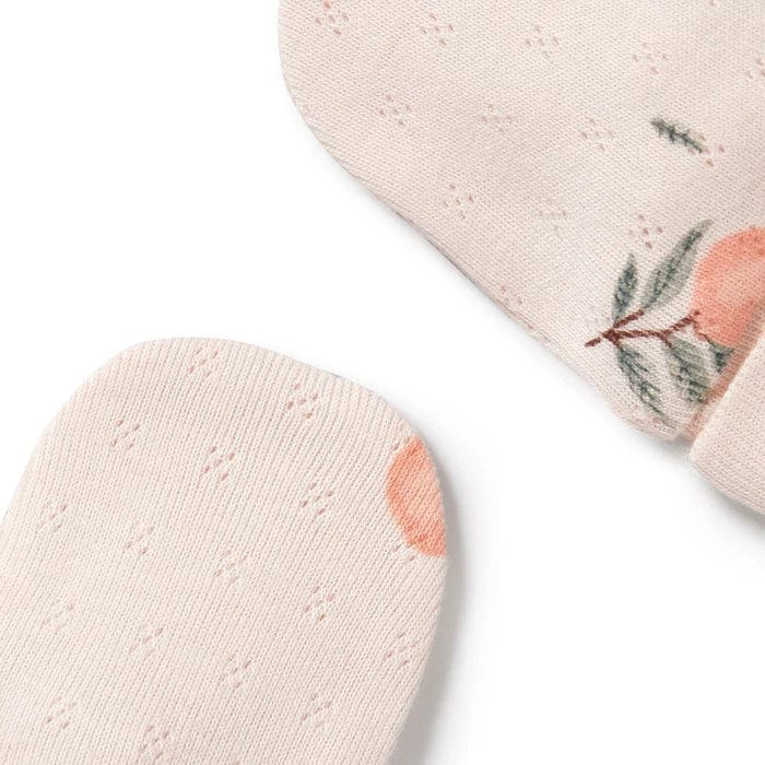 Wilson & Frenchy Baby Accessory Peaches Organic Pointelle Mittens