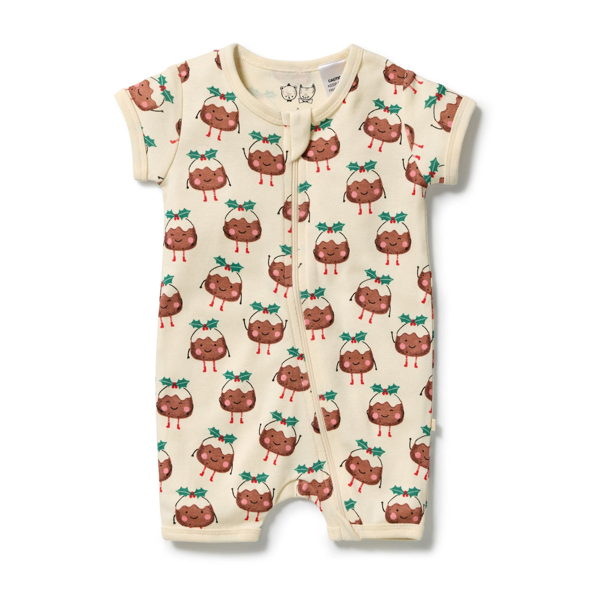 Wilson & Frenchy Boys All In Ones 0-3M Little Pudin Organic Rib Boyleg Zipsuit