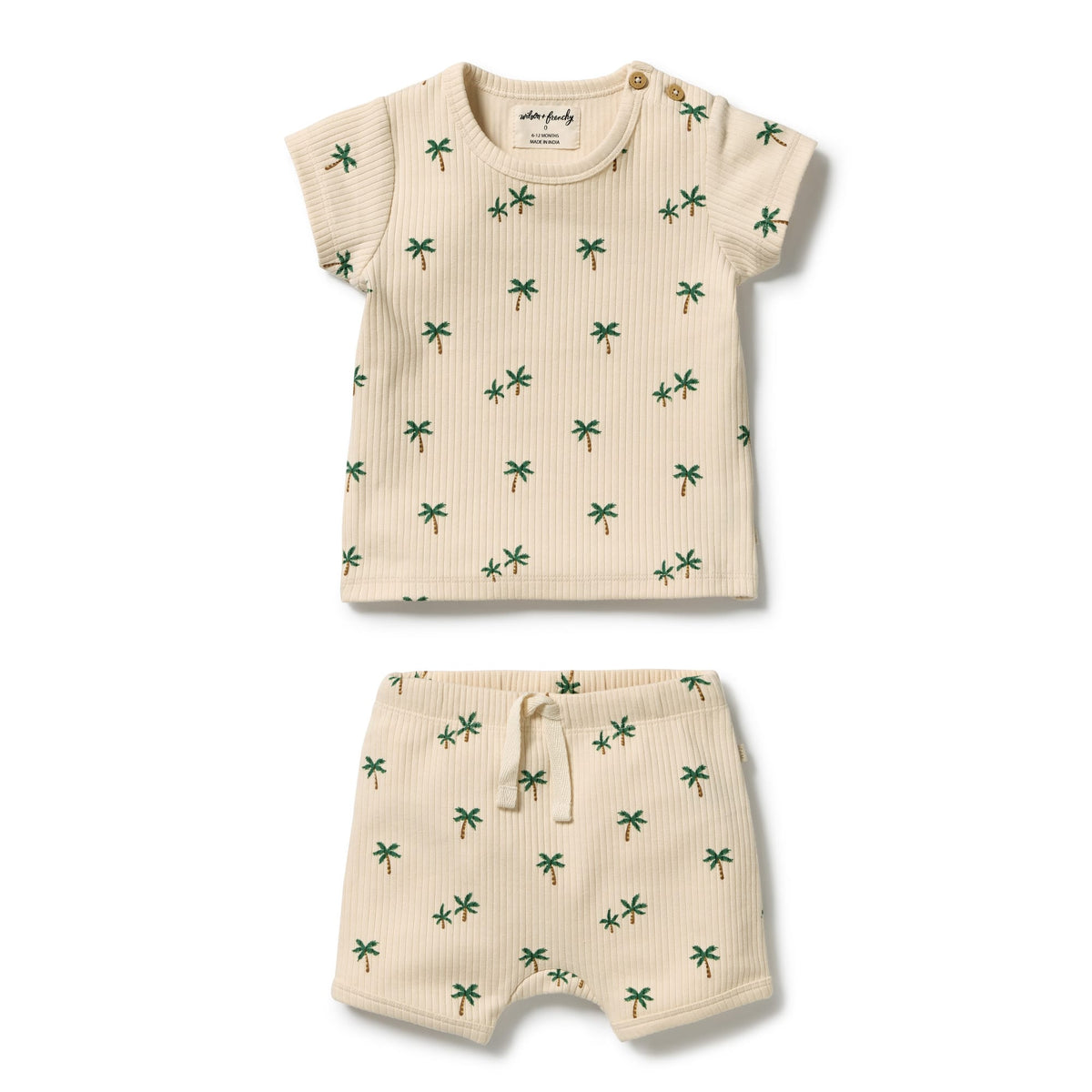 Wilson & Frenchy Boys All In Ones 0-3M Tiny Palm Organic Set
