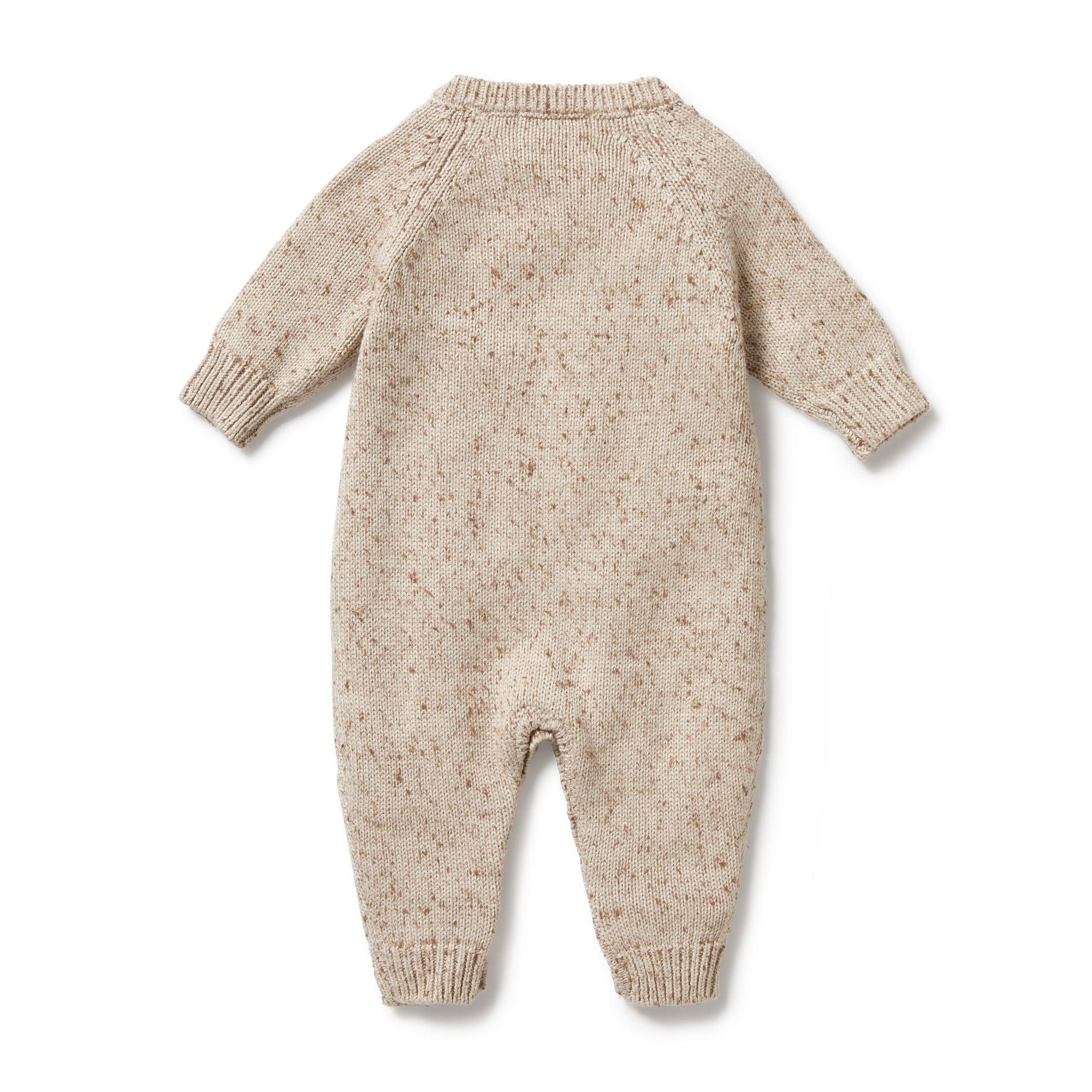 Wilson & Frenchy Boys All In Ones Almond Fleck Knitted Cable Growsuit