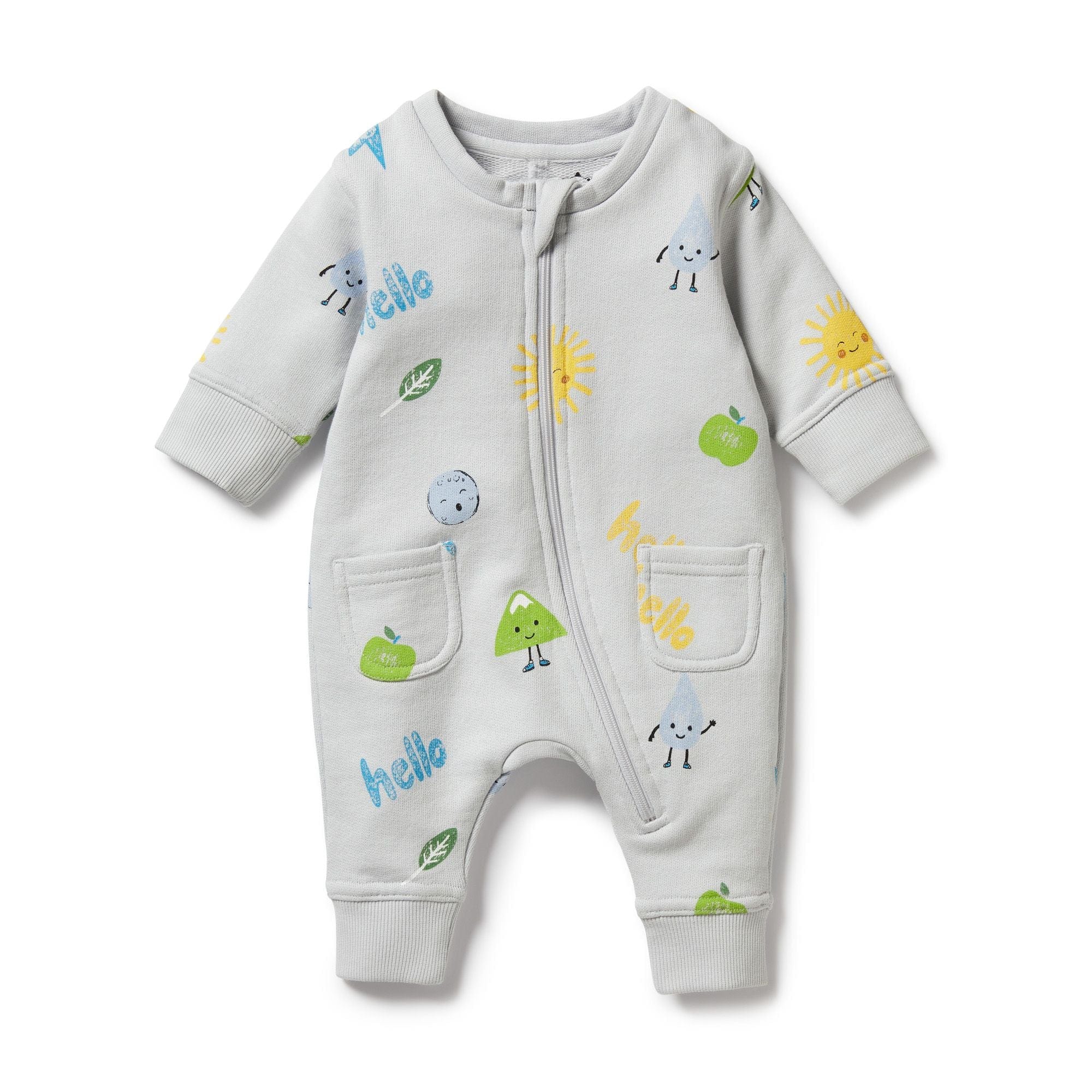 Wilson & Frenchy Boys All In Ones Bluebell Organic Terry Growsuit